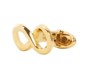 GOLD PLATED SOLID STERLING SILVER INFINITY CUFFLINKS - ONE BOND STREET