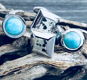 AMAZONITE CUFFLINKS - ONE BOND STREET