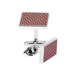 CARBON FIBRE SILVER CUFFLINKS - ONE BOND STREET