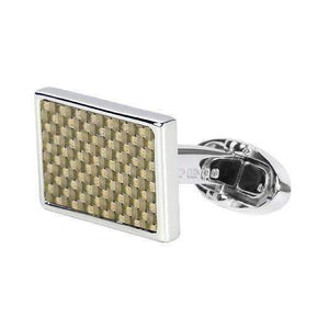 CARBON FIBRE SILVER CUFFLINKS - ONE BOND STREET