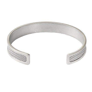 CARBON FIBRE BANGLE in SILVER & WHITE - ONE BOND STREET