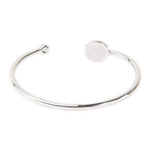 ONE BOND STREET- White CARBON FIBRE Silver Bangle