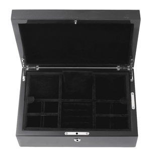 WOODEN CLASSIC BLACK LACQUERED JEWELLERY BOX - ONE BOND STREET