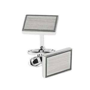 BRUSHED CLASSIC SILVER CUFFLINKS - ONE BOND STREET