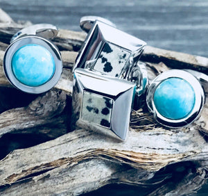 DALMATIAN JASPER CUFFLINKS - ONE BOND STREET