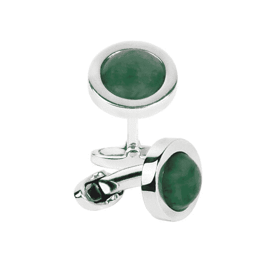 STERLING SILVER EMERALD CUFFLINKS - ONE BOND STREET