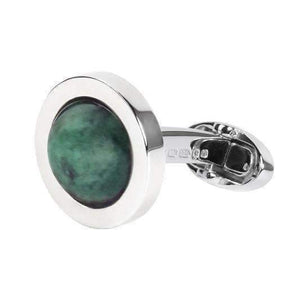 STERLING SILVER EMERALD CUFFLINKS - ONE BOND STREET