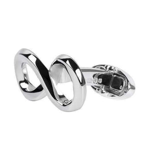 SOLID STERLING SILVER INFINITY CUFFLINKS - ONE BOND STREET