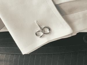 SOLID STERLING SILVER INFINITY CUFFLINKS - ONE BOND STREET