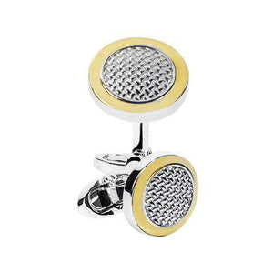 Matrix Round Silver Cufflinks - One Bond Street