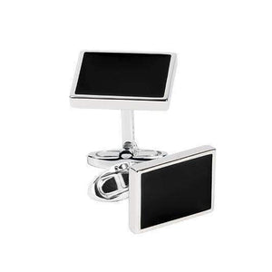 BLACK SILVER CUFFLINKS - ONE BOND STREET