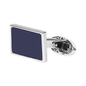 NAVY SILVER CUFFLINKS - ONE BOND STREET