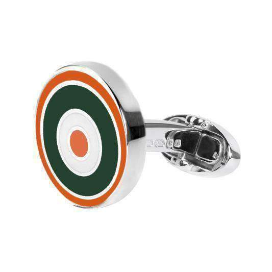 ORANGE & GREEN ROUNDEL CUFFLINKS - ONE BOND STREET