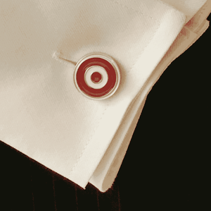 RED & WHITE ROUNDEL CUFFLINKS - ONE BOND STREET