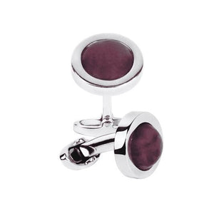 RUBY ROUNDEL CUFFLINKS - ONE BOND STREET