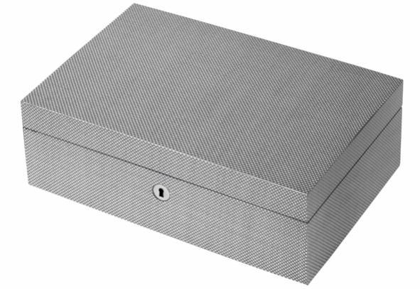 WHITE CARBON FIBRE CUFFLINK BOX - ONE BOND STREET